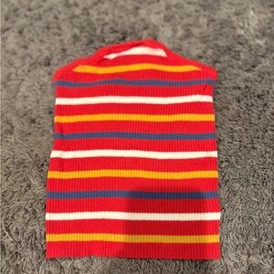 American Eagle Outfitters Red Striped Knit Top